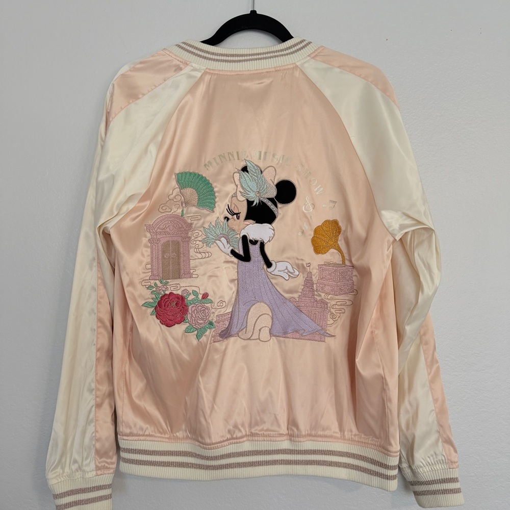Disney Shanghai Minnie Mouse Embroidered Satin Bomber Jacket Women’s Medium